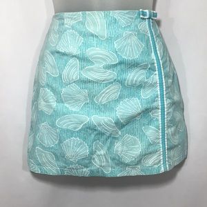 Lilly Pulitzer Blue Clam Shell Mini Skort w/ Bow